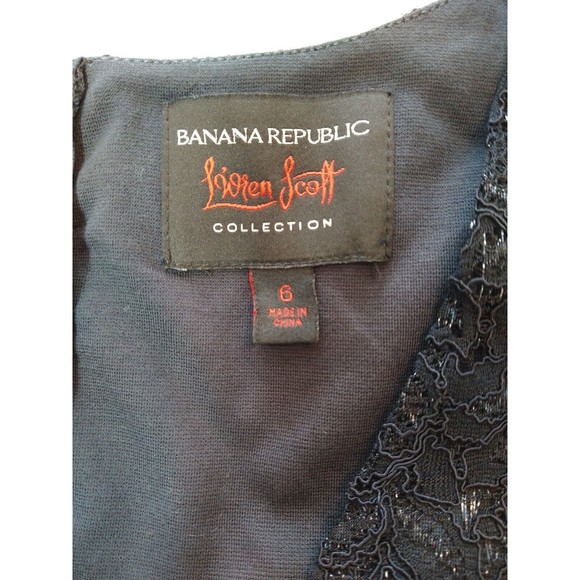 Banana Republic L'Wren Scott Collection Navy Lace Knee Length Maxi S 6 - Picture 11 of 12